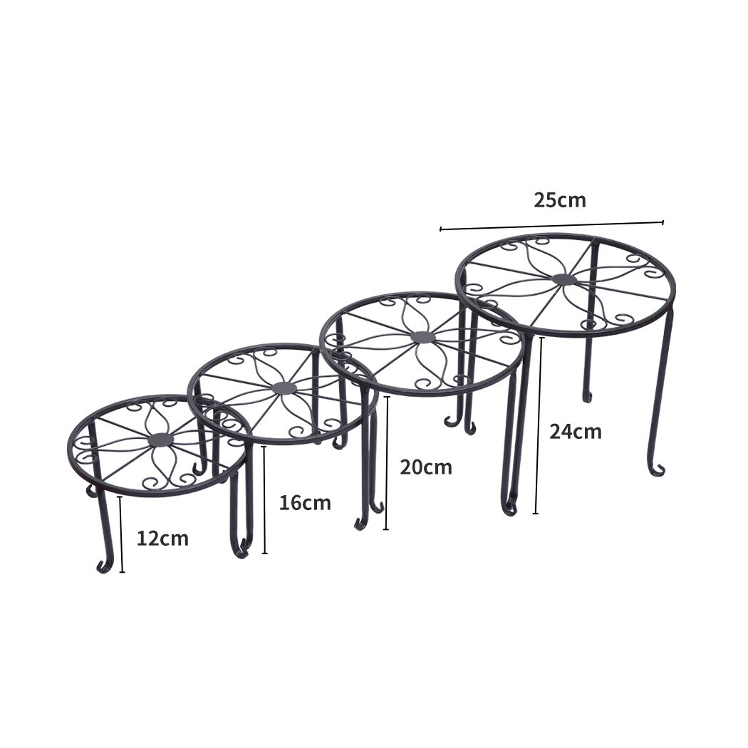 4 x Metal Plant Stand Outdoor Black Price