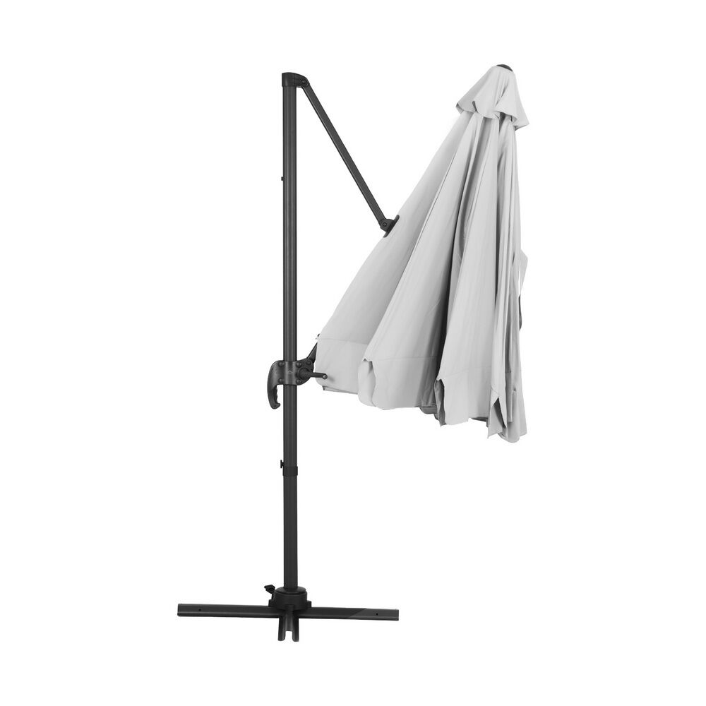3m Outdoor Umbrella Cantilever 360 Degree Tilt Beach Roma Grey Price