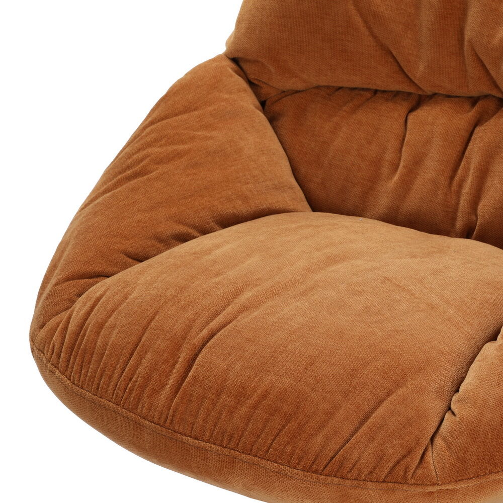 Armchair Set with Ottoman Linen Fabric Orange Yaro Price
