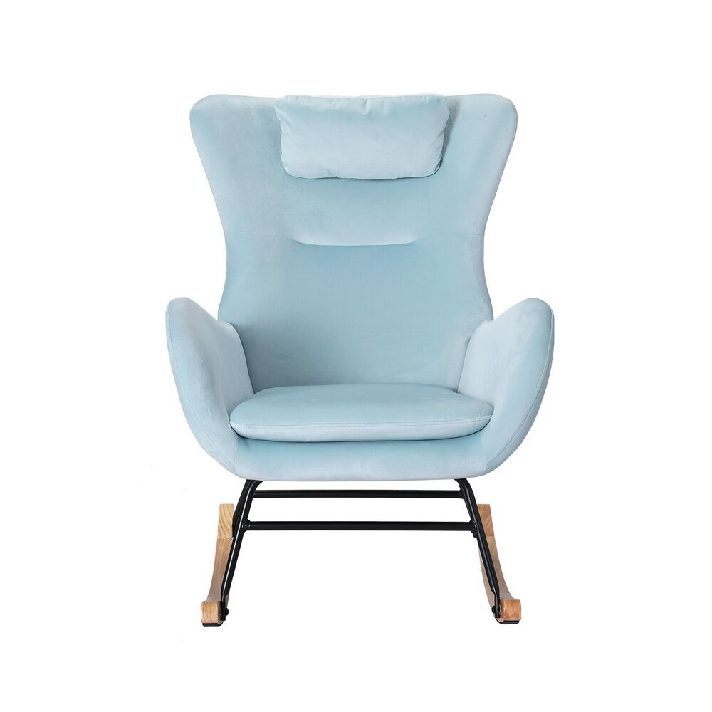 Rocking Chair Velvet Armchair Feeding Chair Blue Price