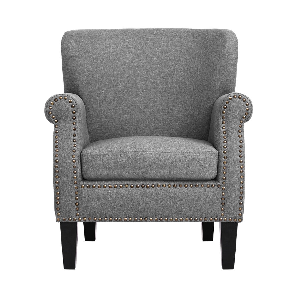 Armchair Accent Chair Retro Armchairs Lounge Accent Chair Single Sofa Linen Fabric Seat Grey Price