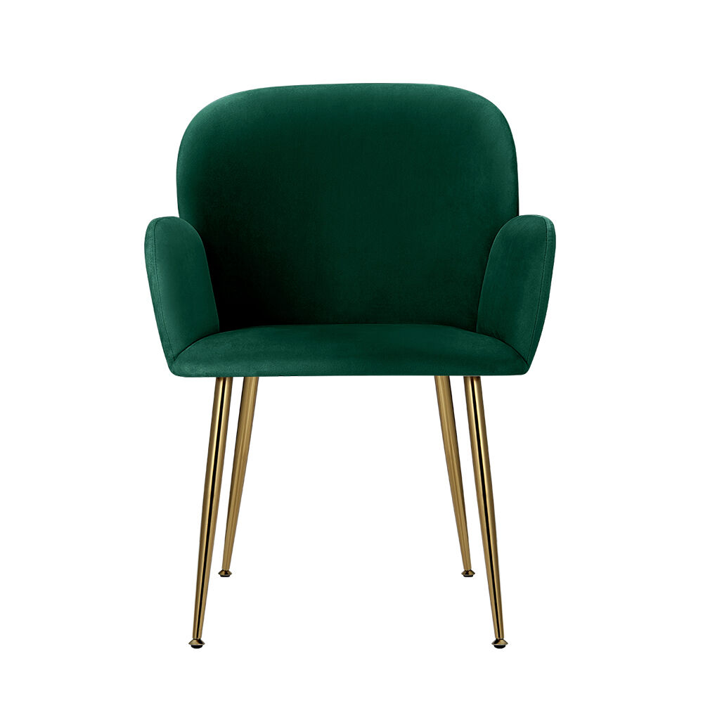 Dining Chairs Set of 2 Velvet Armchair Green Price
