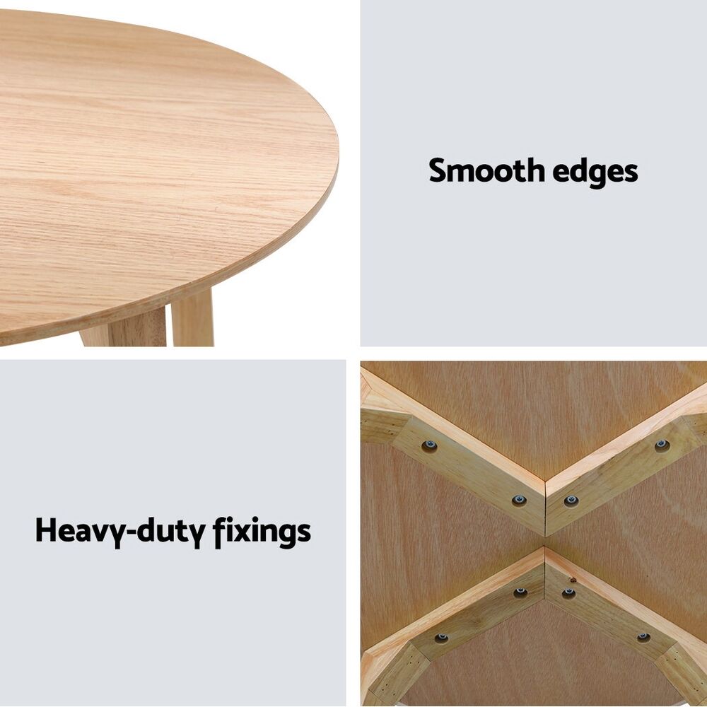 Coffee Table Round Side Tables Nightstand Bedside Furniture Wooden Beige Price