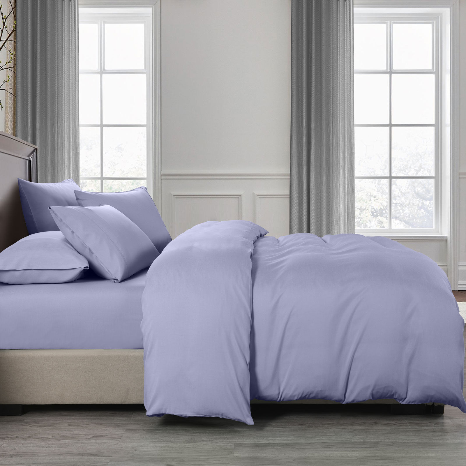 Royal Comfort 2000TC Quilt Cover Set Bamboo Cooling Hypoallergenic Breathable - Double - Lilac Grey Price