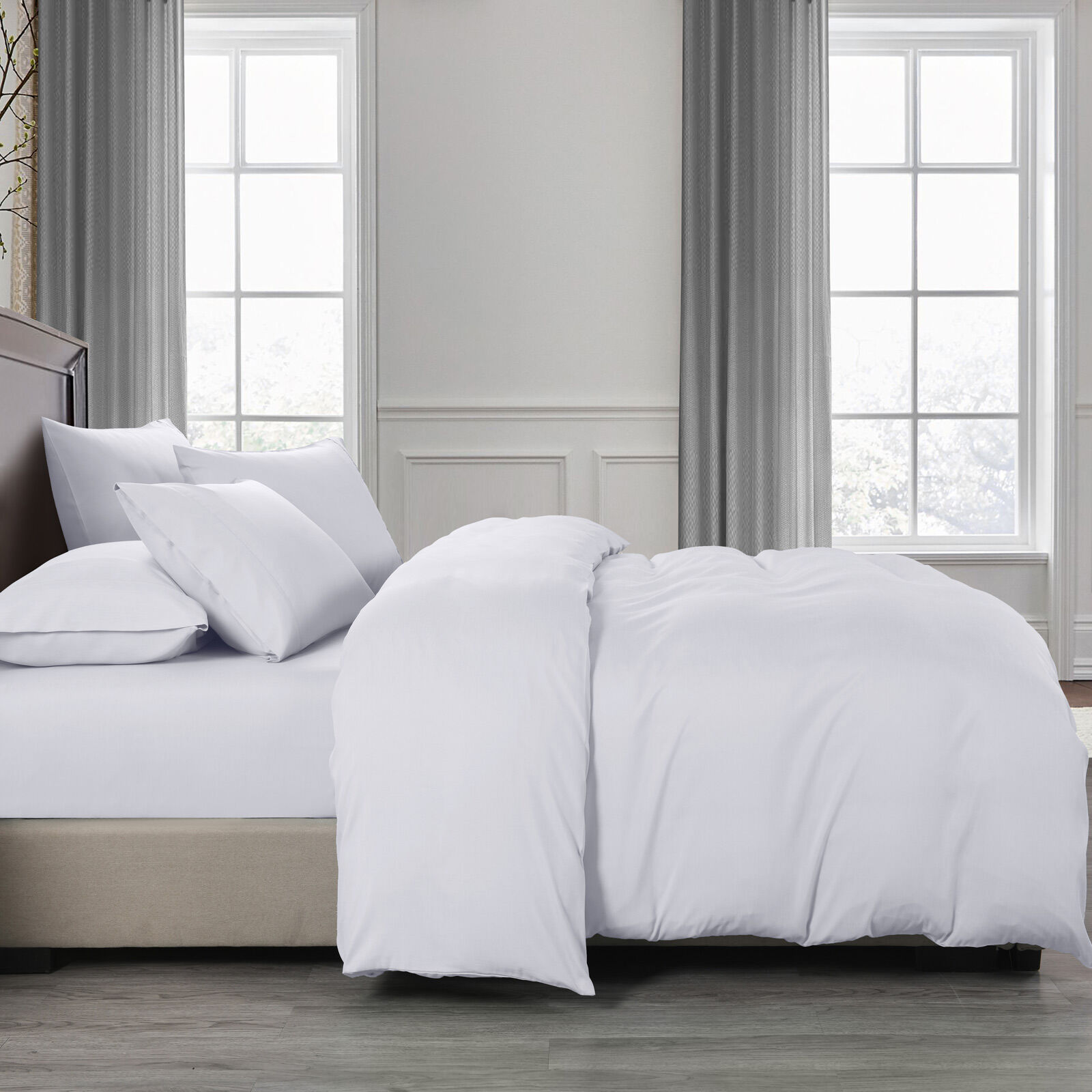 Royal Comfort 2000TC Quilt Cover Set Bamboo Cooling Hypoallergenic Breathable - Double - White Price