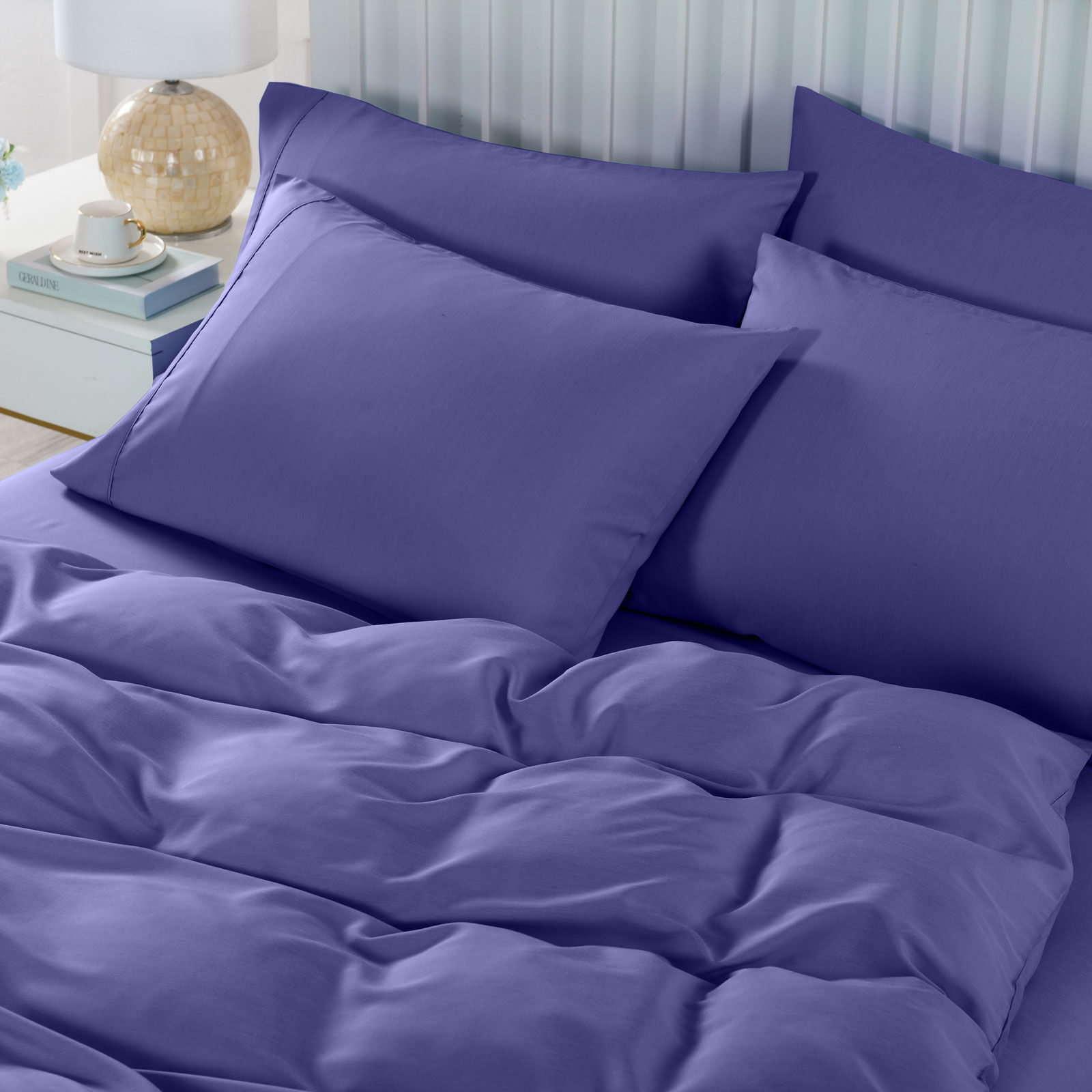 Royal Comfort 2000TC 6 Piece Bamboo Sheet & Quilt Cover Set Cooling Breathable - Double - Royal Blue Price