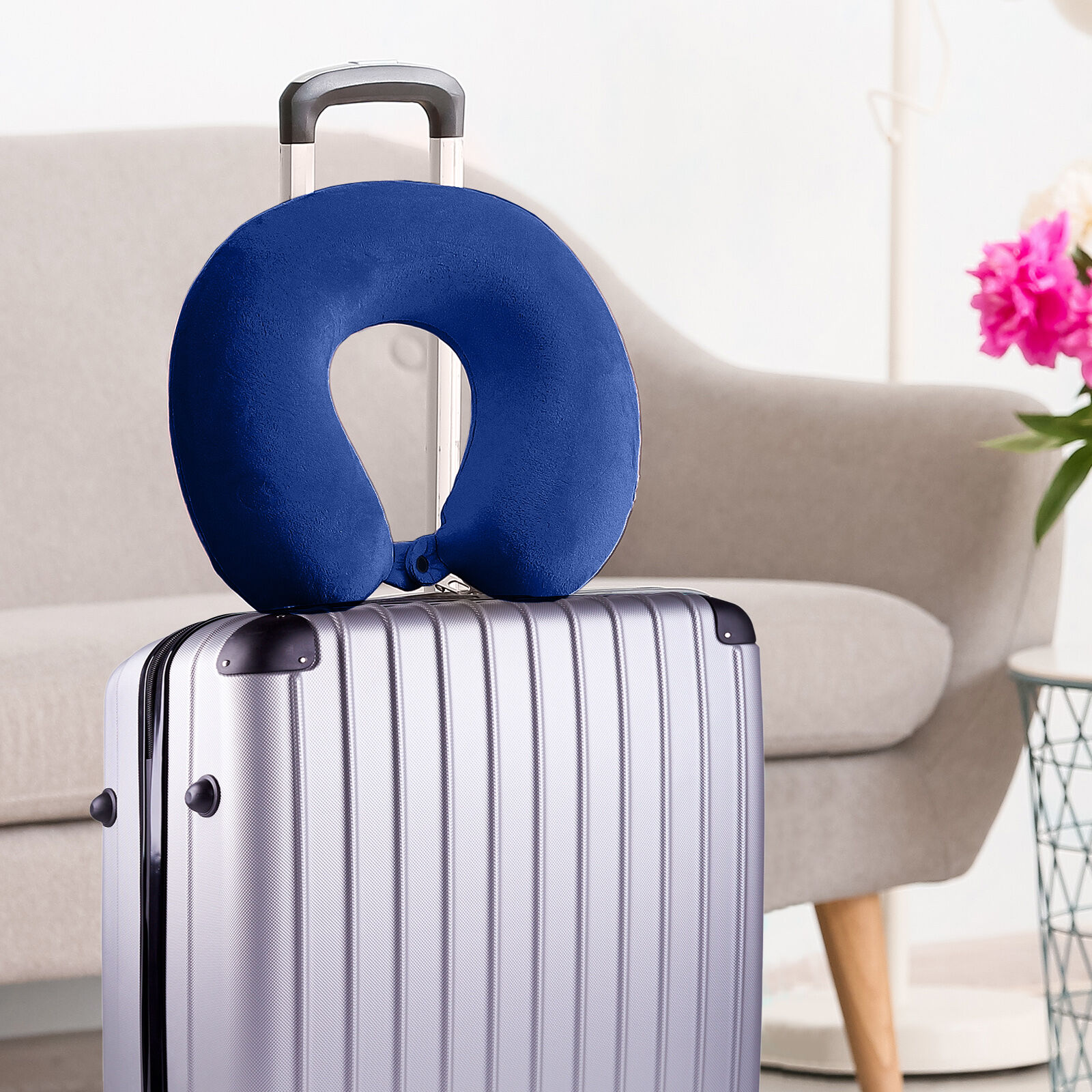 Milano Decor Memory Foam Travel Neck Pillow With Clip Cushion Support Soft Blue Price