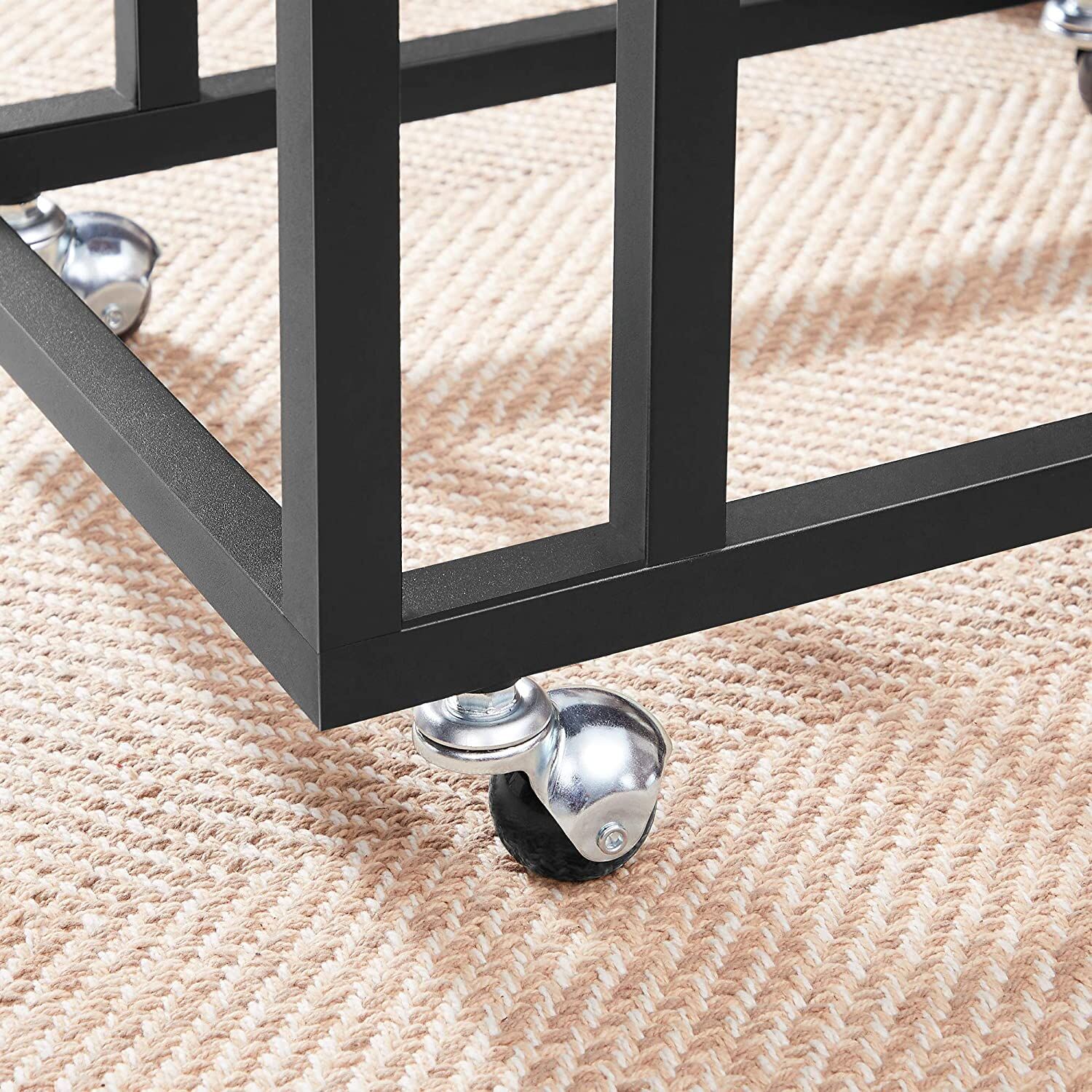 Darien Coffee Table with Steel Frame and Castors Rustic Brown and Black Price