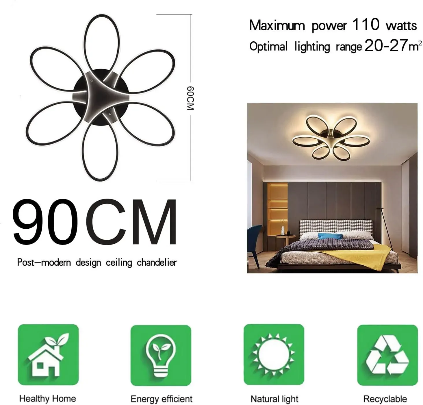 Modern LED Chandelier Light Fixture (90 cm) Price