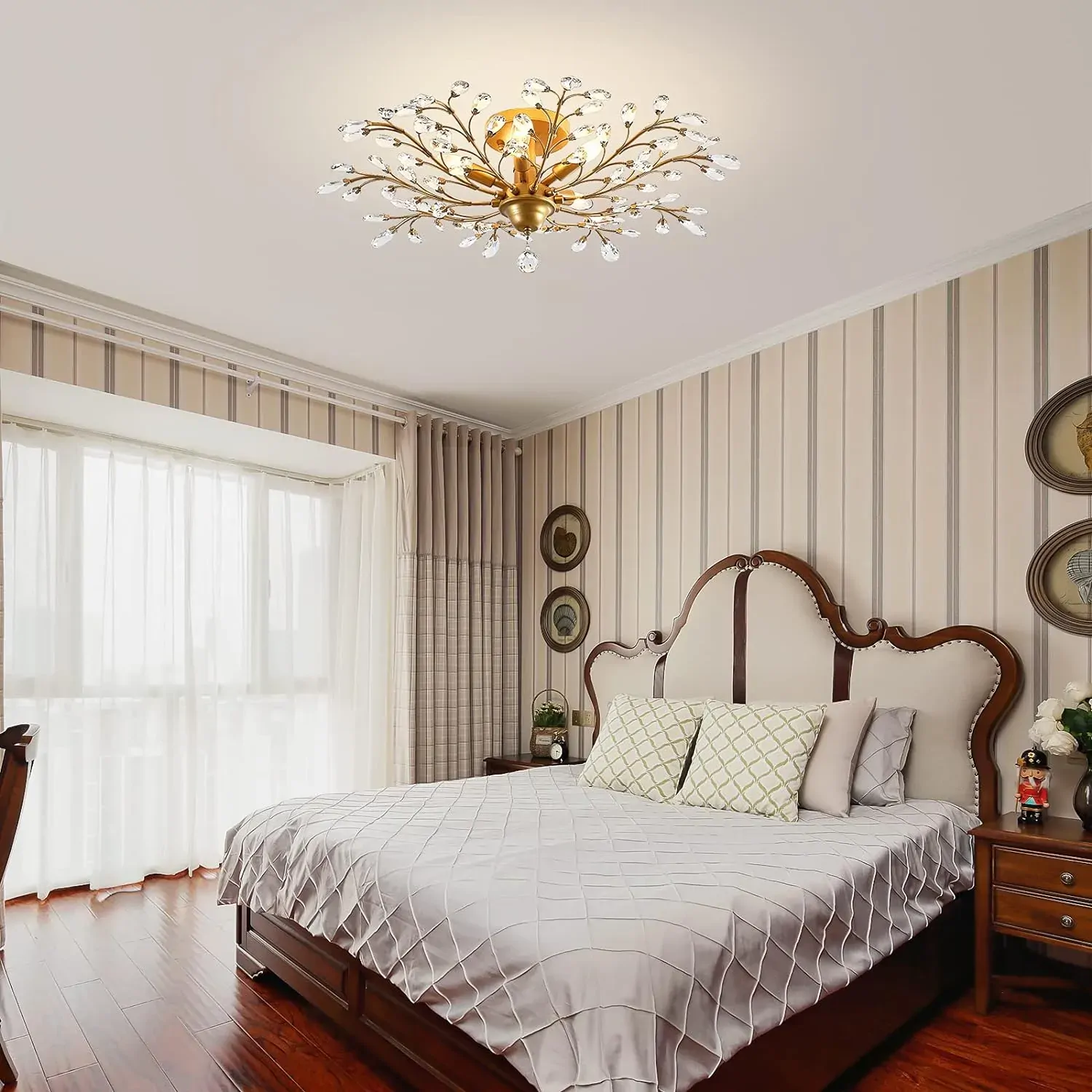 Crystal Chandelier Vintage, 5 Lights, Gold Price
