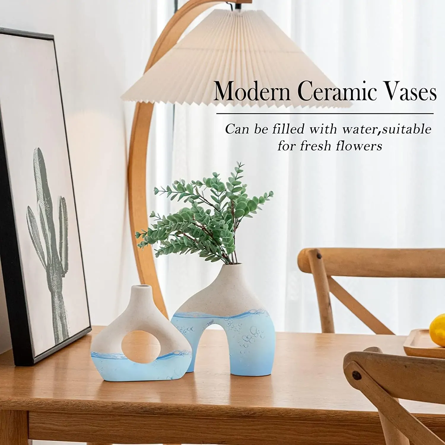 Ceramic Set of 2 Modern White Vases for Home D?cor Price