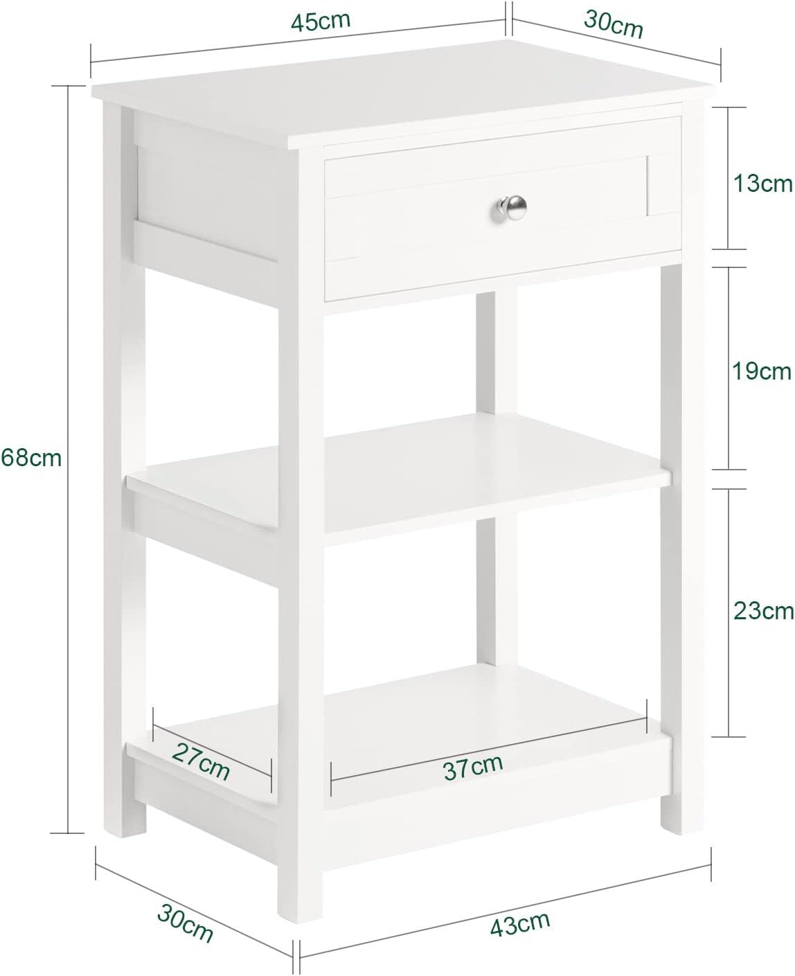 Bedside Table with Drawer Shelves Price