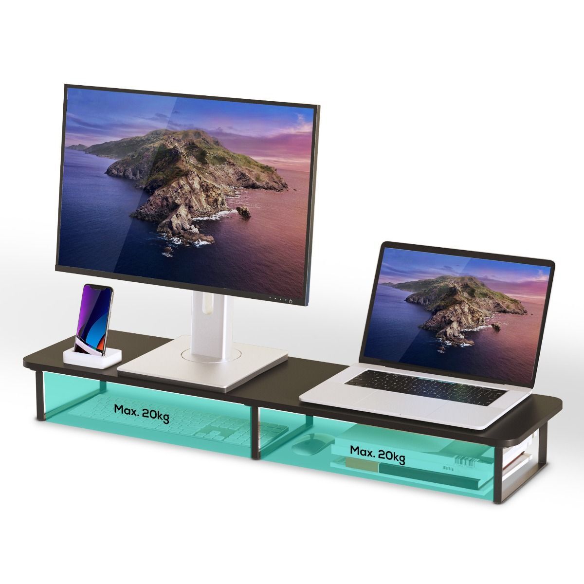 activiva Black Dual Monitor Riser Price