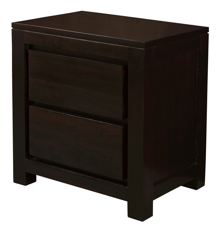 Amsterdam 2 Drawer Bedside Table (Chocolate) Price