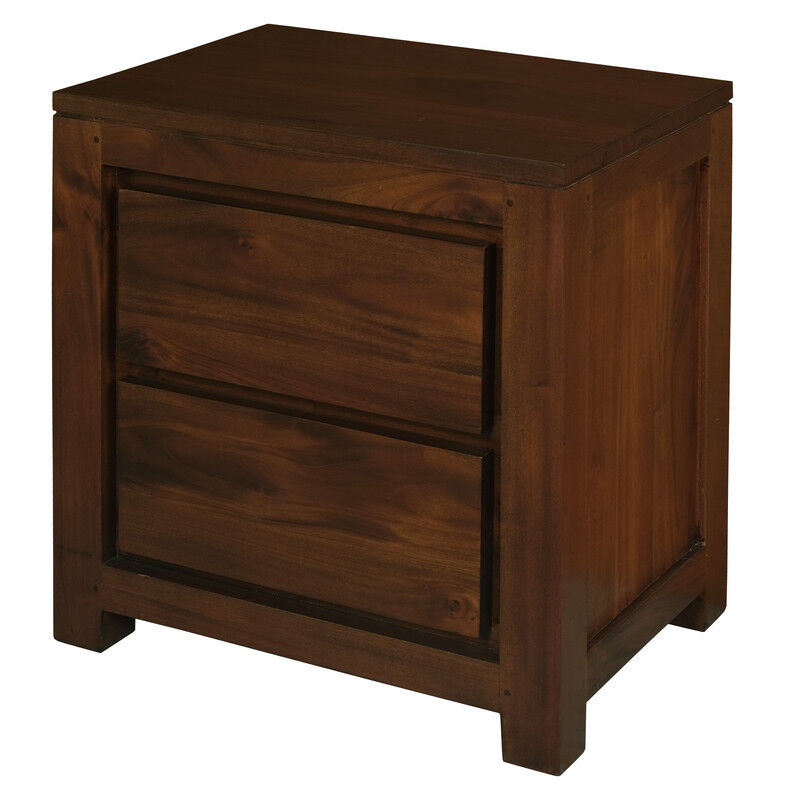 Amsterdam 2 Drawer Bedside Table (Mahogany) Price
