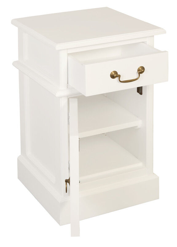 Tasmania 1 Solid Door 1 Drawer Bedside (White) Price