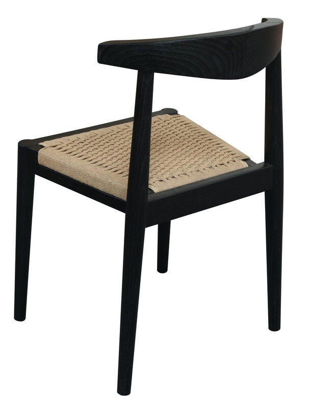 Arden Solid Oak Dining Chair with Loom (Black) Price