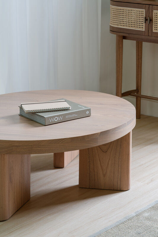 Apollo Round Solid Mindi Timber Coffe Table (Natural) Price