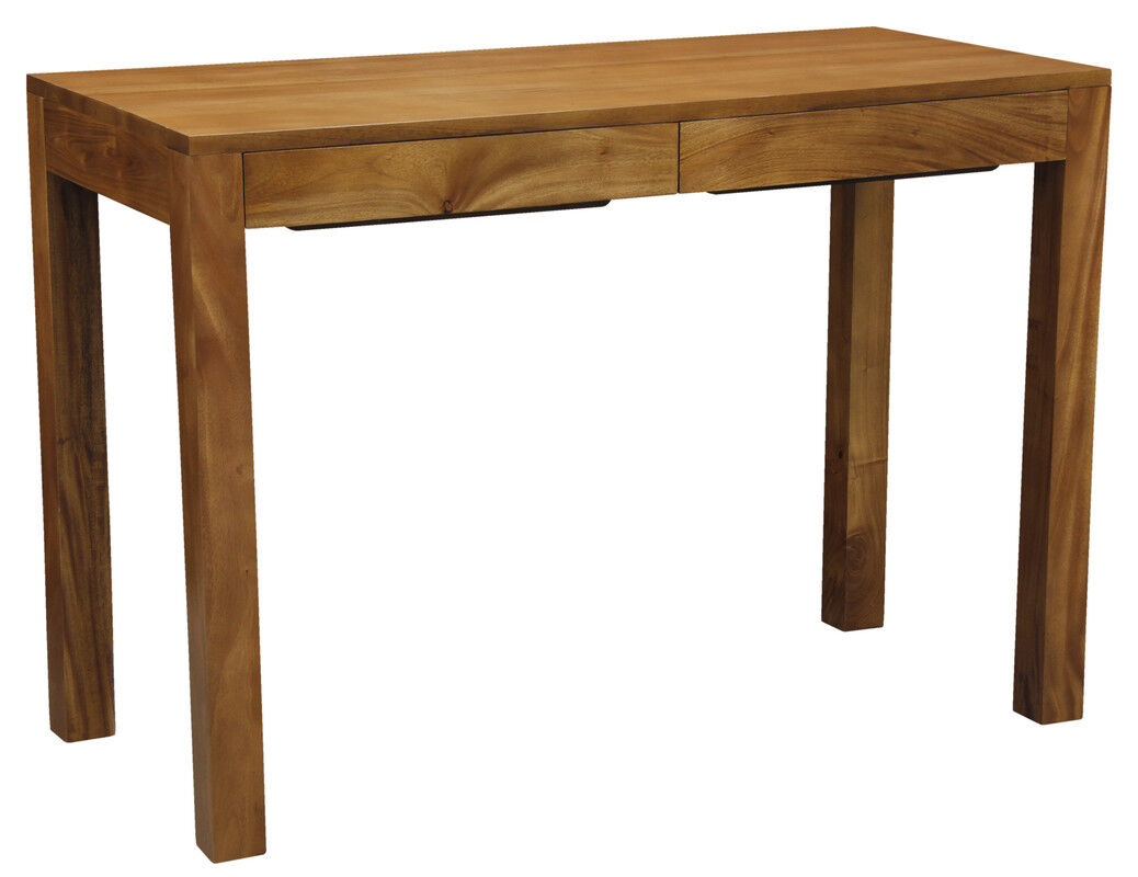 Amsterdam Solid Mahogany Timber 2 Drawer Desk (Light Pecan) Price