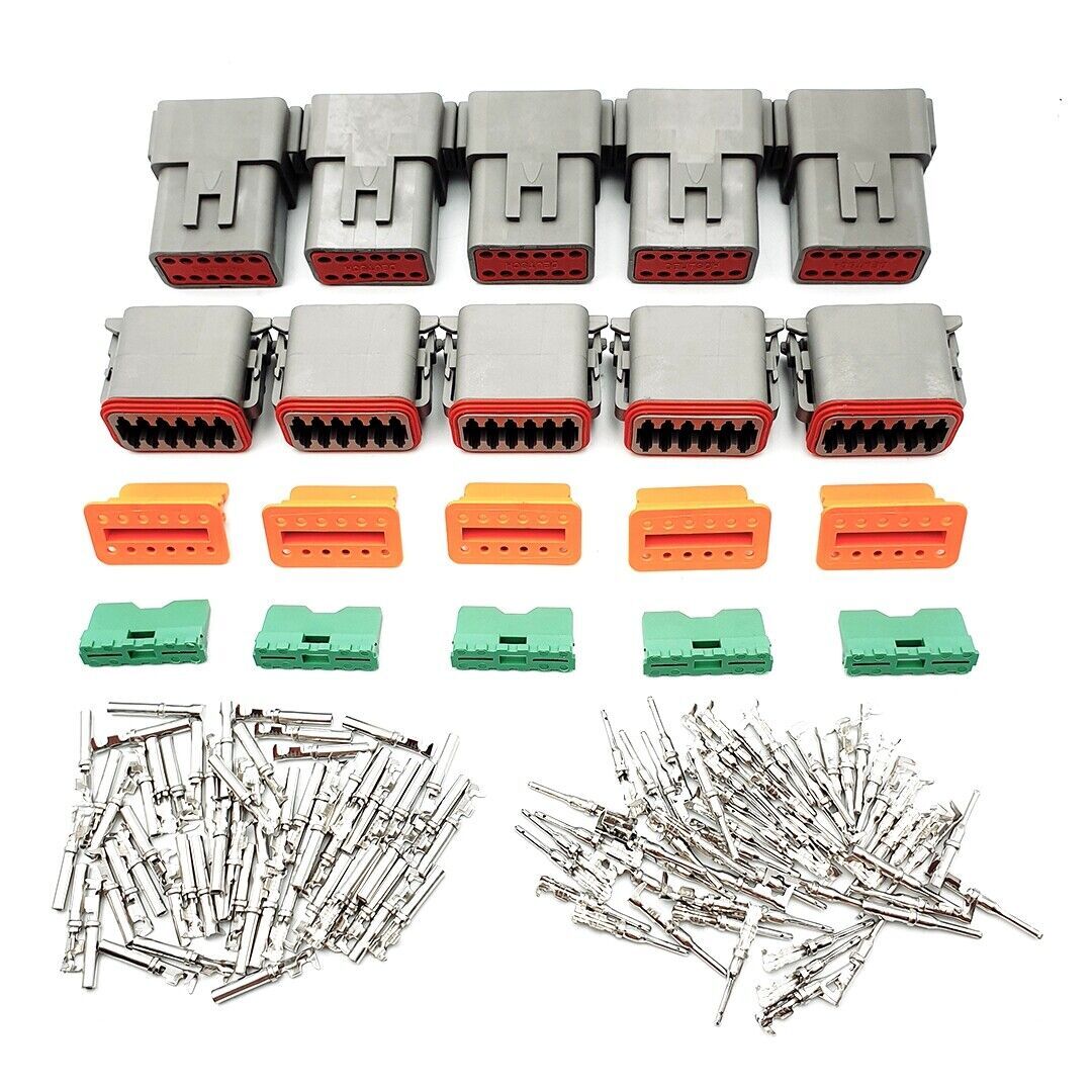 5 Sets DEUTSCH DT SERIES MULTI PLUG WATERPROOF CONNECTOR 12 WAY PIN KIT Price