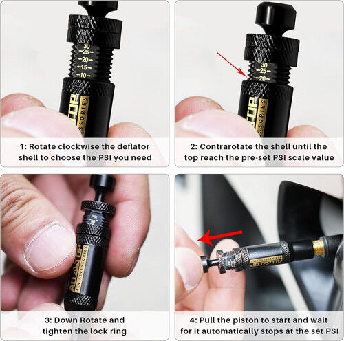 Adjustable Auto-Stop Tire Deflator Valve Kit 10-30 PSI 4PCS Screw-on for Offroad Price