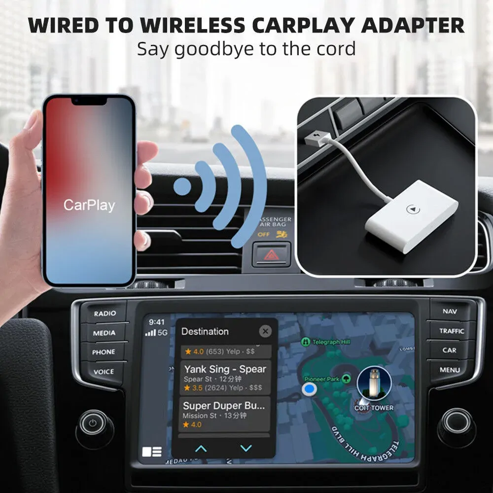 USB Wireless CarPlay Adapter Dongle for Apple iOS Car Auto Navigation Player NEW Price