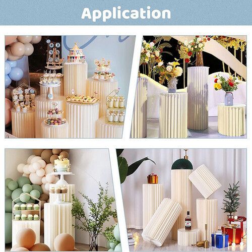 3 PCS Carboard Round Plinth Cylinder Pedestal Wedding Flower Display Stand Price