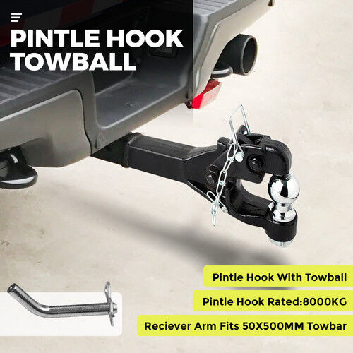 8 Ton Pintle Tow Hook Receiver Arm Hitch Towing Car Truck Heavy Duty Ball Combo Price