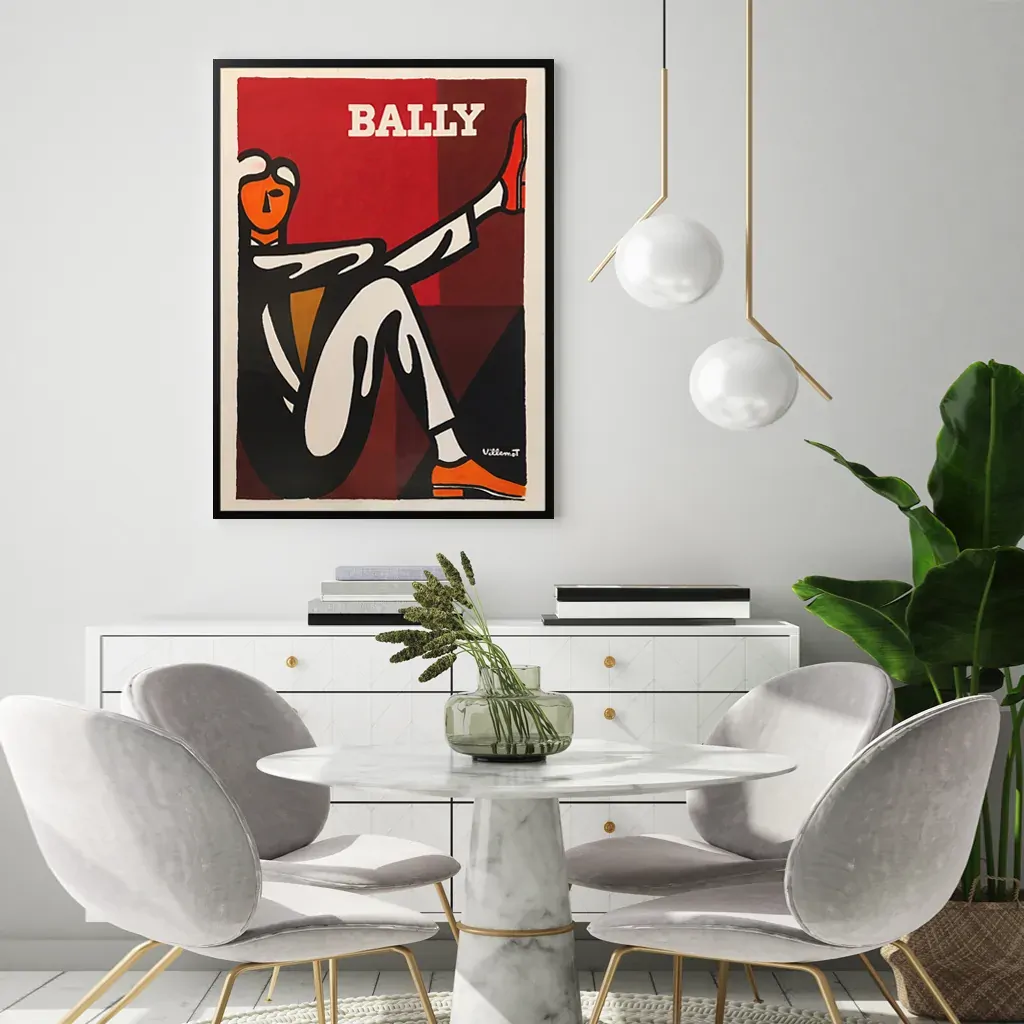Wall Art 40cmx60cm Bally Man by Villemot Black Frame Canvas Price