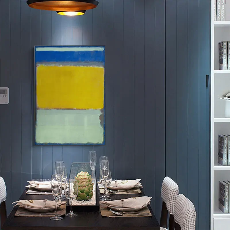 Wall Art 40cmx60cm Blue Yellow Green By Mark Rothko Black Frame Canvas Price
