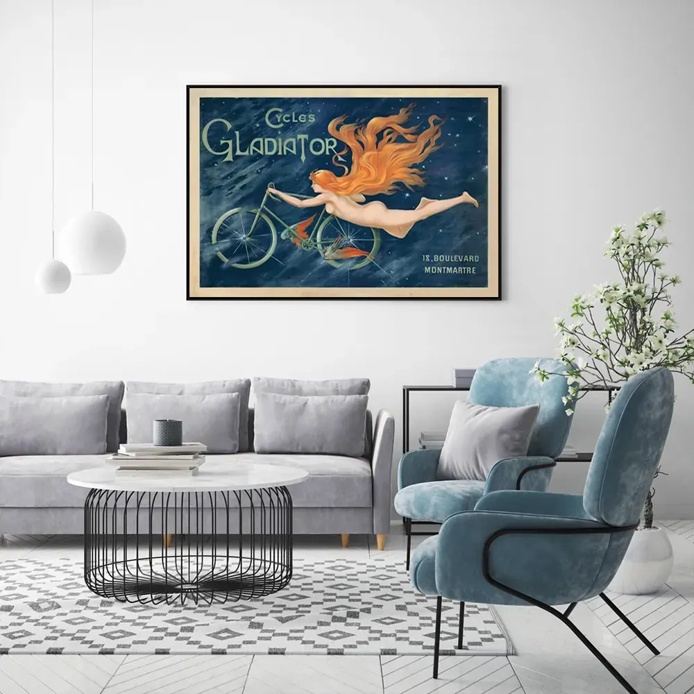 Wall Art 100cmx150cm Marchio Art Cycles Gladiator Black Frame Canvas Price