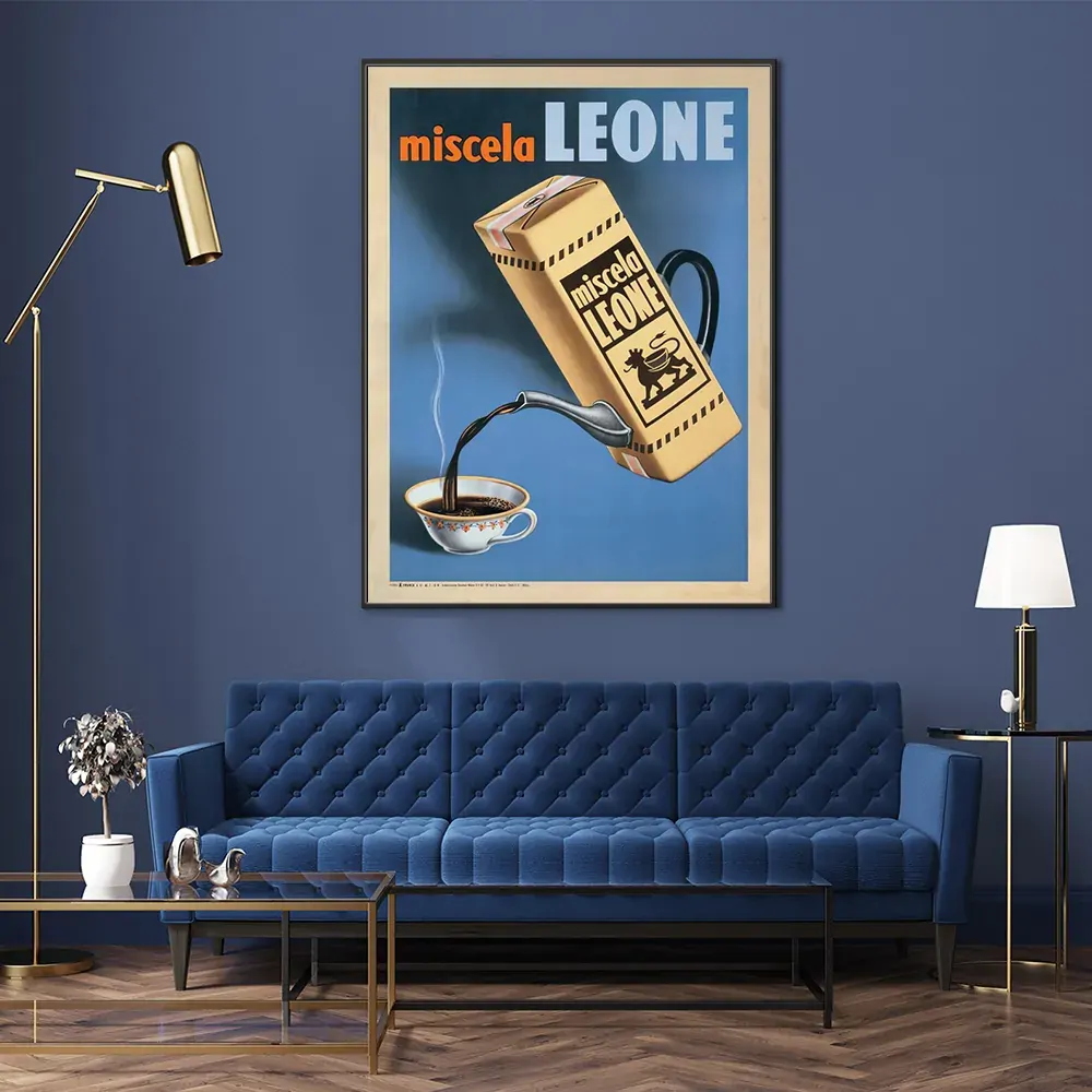 Wall Art 40cmx60cm Miscela Leone, 1950 Black Frame Canvas Price