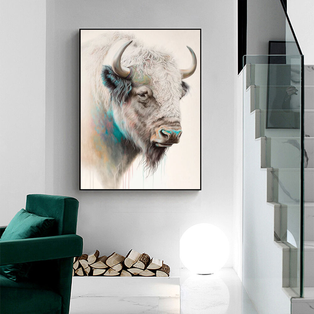 60cmx90cm Great White Buffalo Black Frame Canvas Wall Art Price