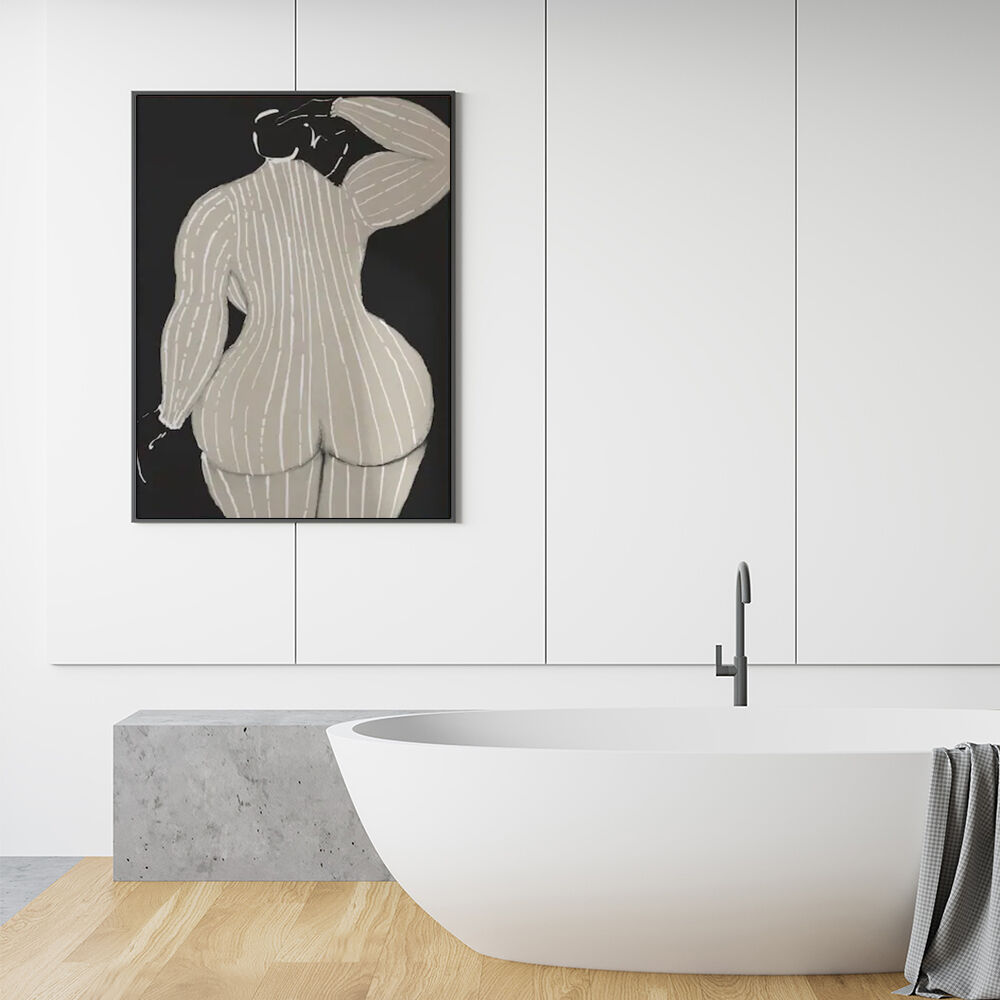 100cmx150cm Mid Century Lady Black Frame Canvas Wall Art Price