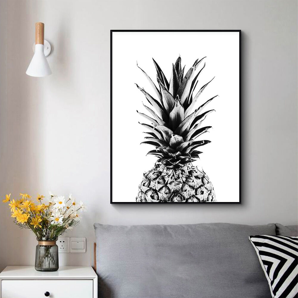 100cmx150cm Pineapple Black Frame Canvas Wall Art Price