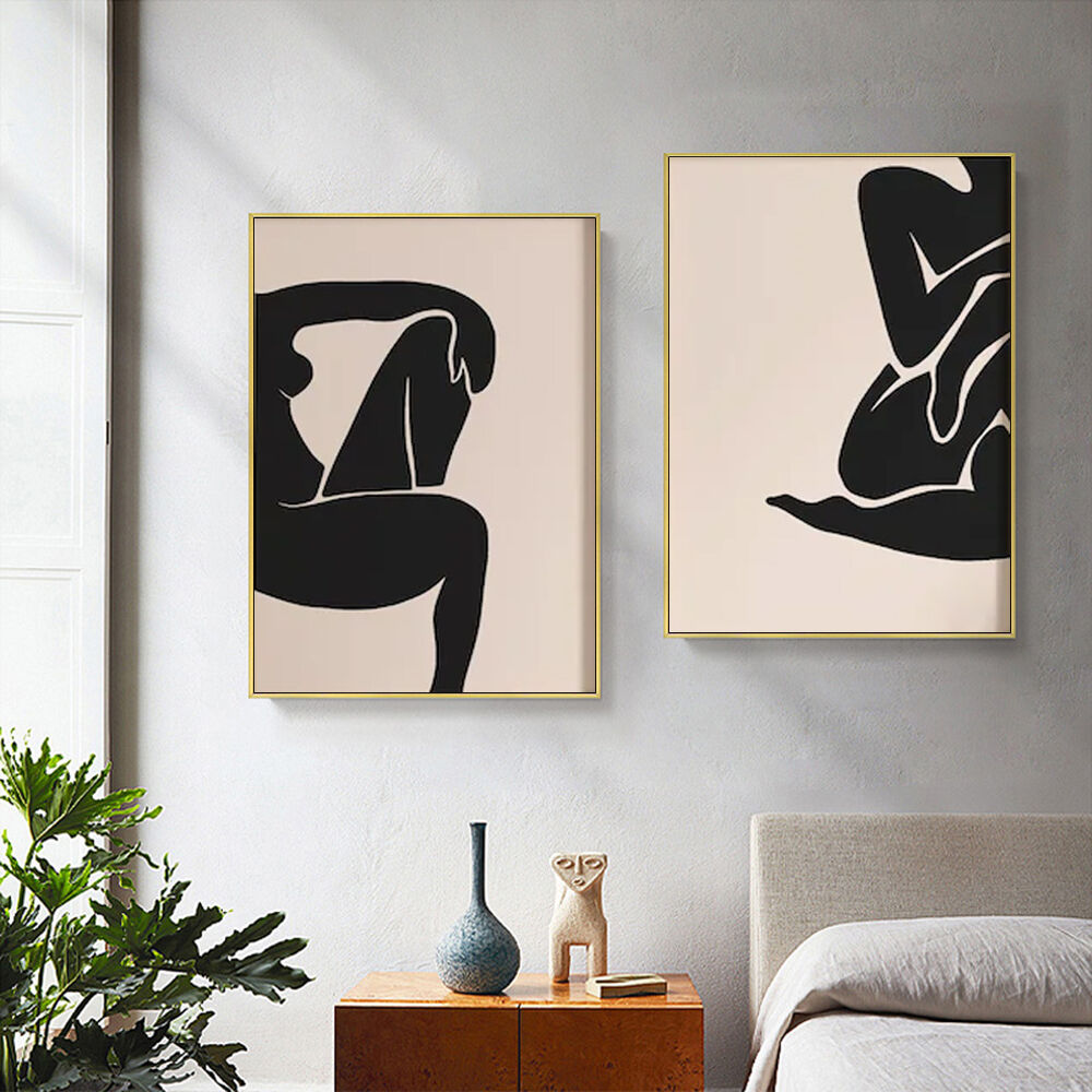 100cmx150cm Female Figure 2 Sets Gold Frame Canvas Wall Art Price