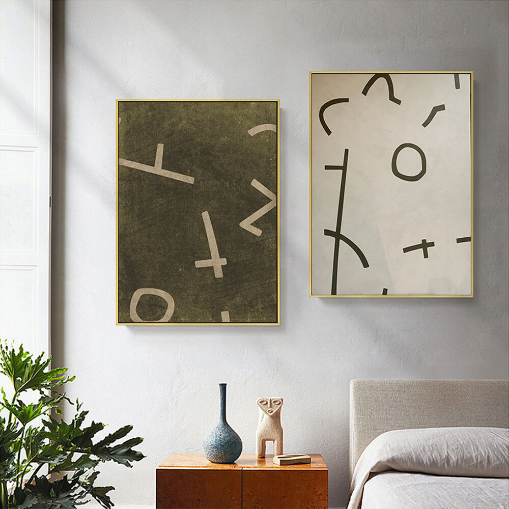 100cmx150cm Neutral Composition 2 Sets Gold Frame Canvas Wall Art Price