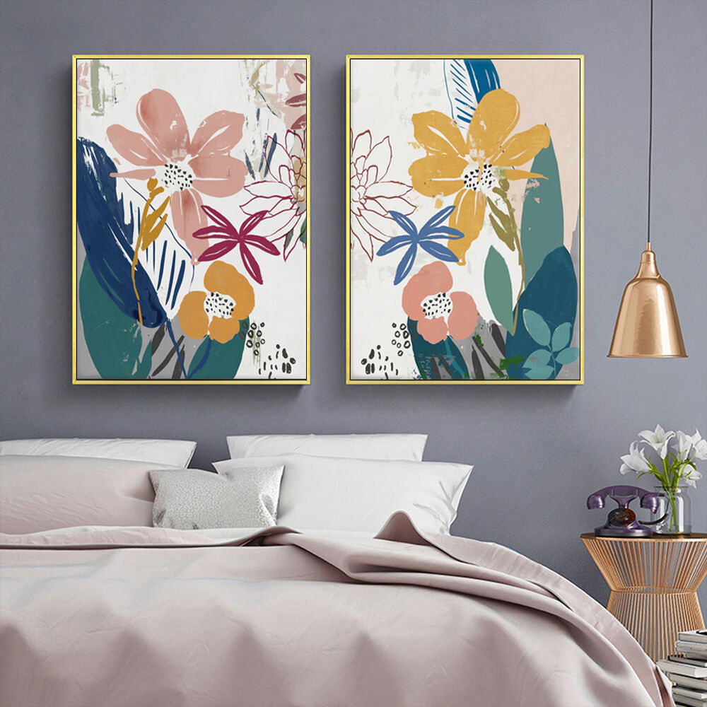 100cmx150cm Summer Smile 2 Sets Gold Frame Canvas Wall Art Price