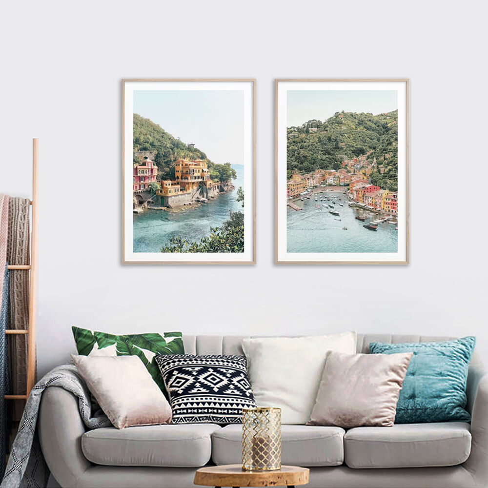 100cmx150cm Italy Coast 2 Sets Wood Frame Canvas Wall Art Price
