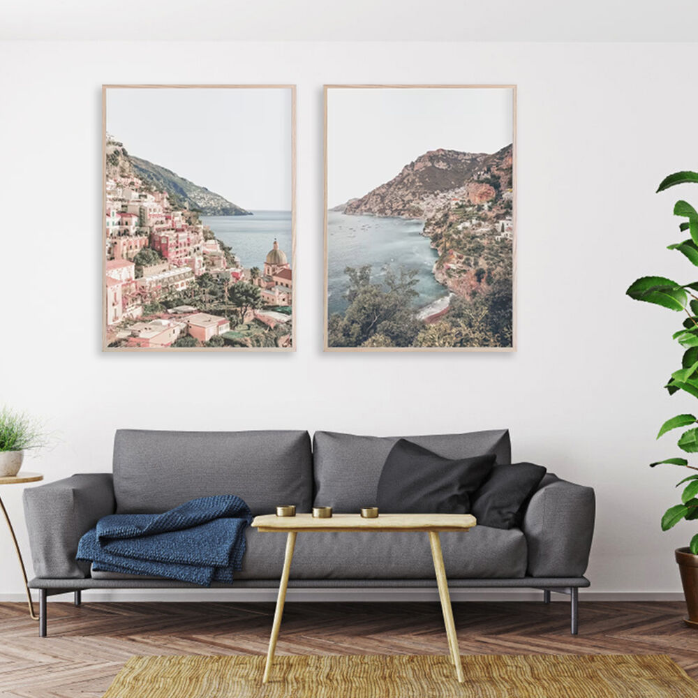100cmx150cm Italy Positano 2 Sets Wood Frame Canvas Wall Art Price