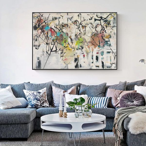 60cmx90cm Abstract White Dream Black Frame Canvas Wall Art Price