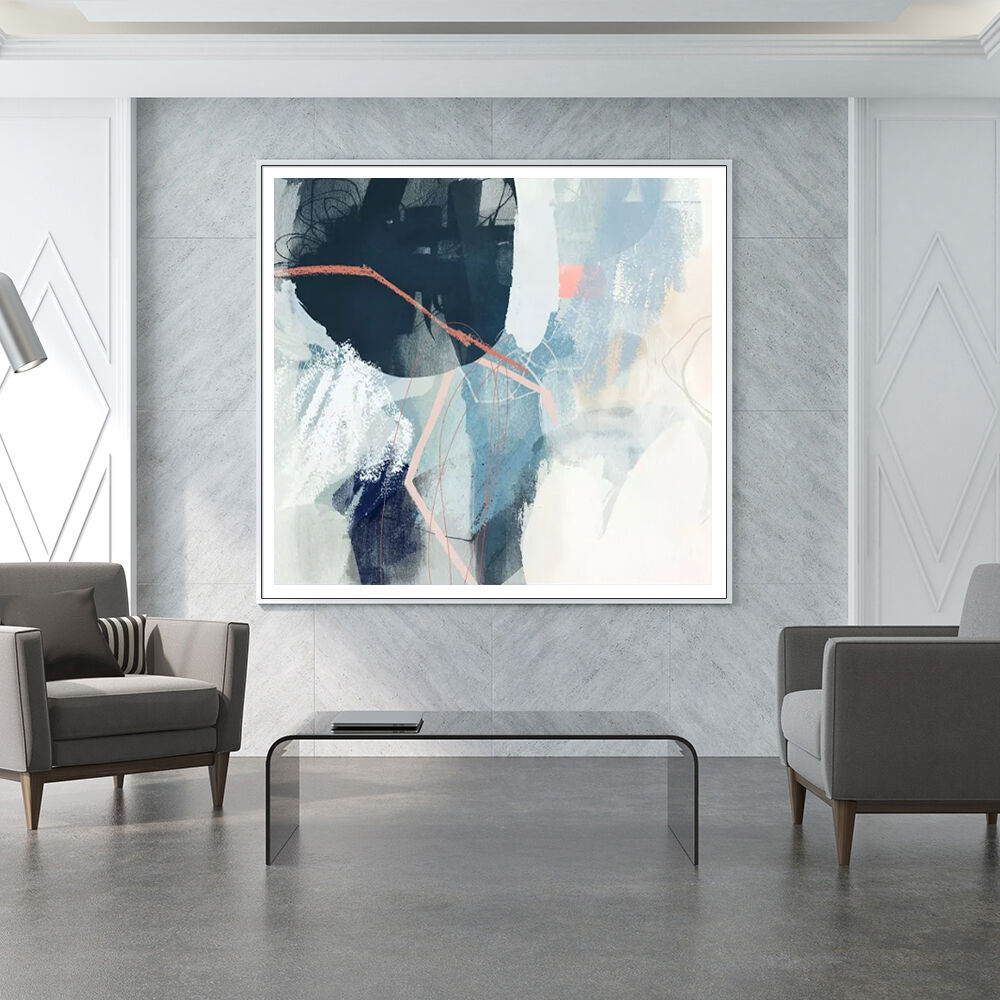 40cmx40cm Luz II White Frame Canvas Wall Art Price