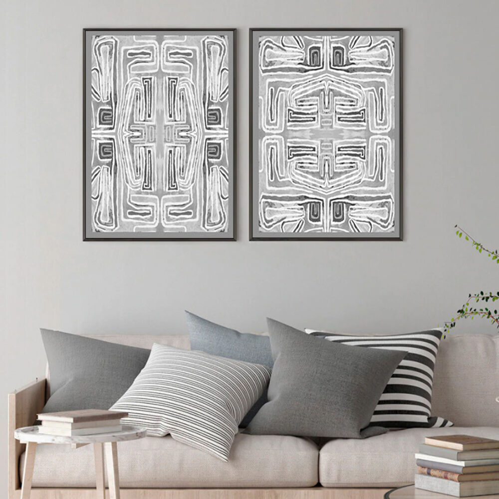 100cmx150cm Black White Pattern 2 Sets Black Frame Canvas Wall Art Price