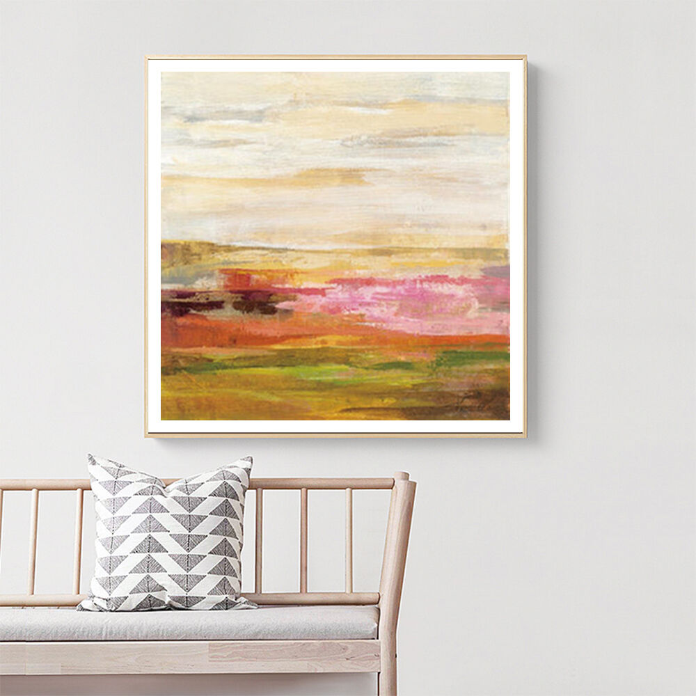 50cmx50cm Blooming Field Gold Frame Canvas Wall Art Price
