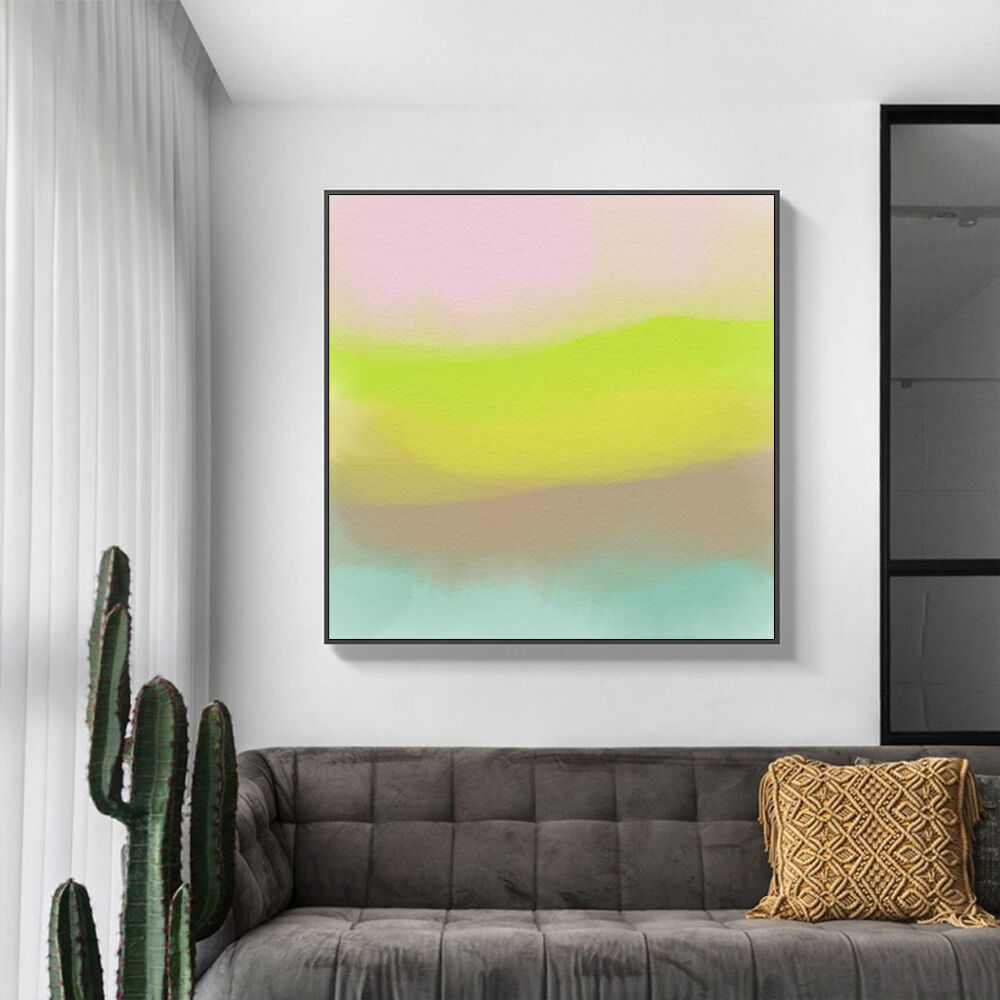 40cmx40cm Colorful Watercolor Black Frame Canvas Wall Art Price