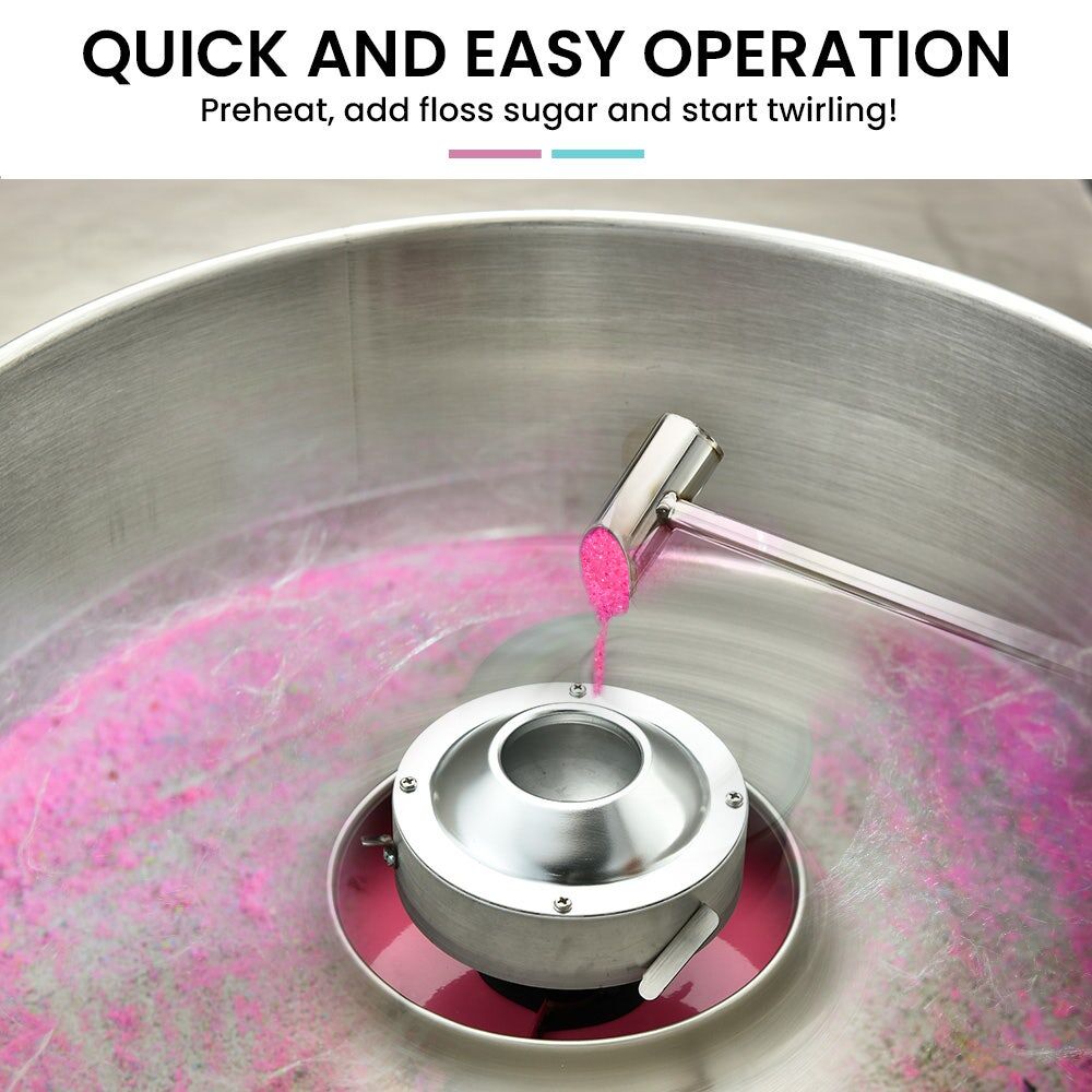 EUROCHEF 1000W Commercial Cotton Candy Machine Fairy Floss Maker with Transparent Shield Price