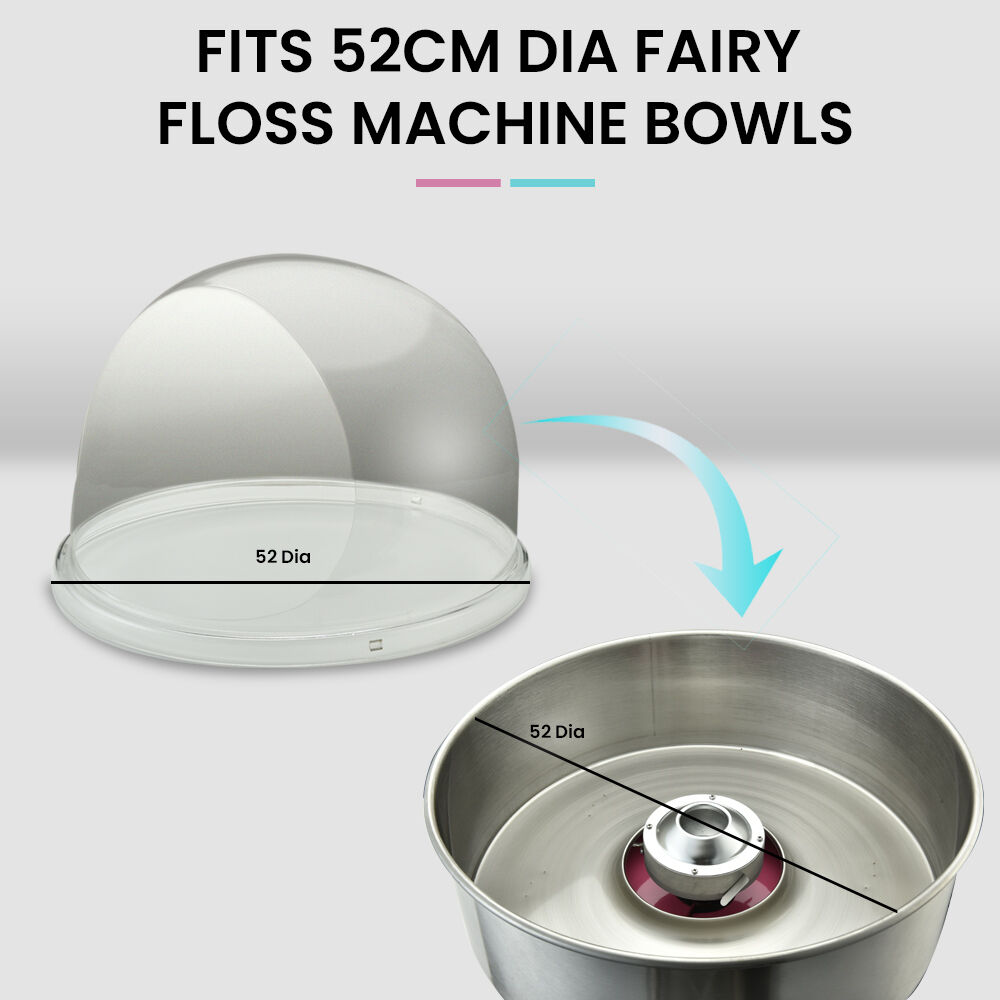 EUROCHEF Commercial Fairy Floss Cotton Candy Maker Machine Bubble Cover 52cm Price