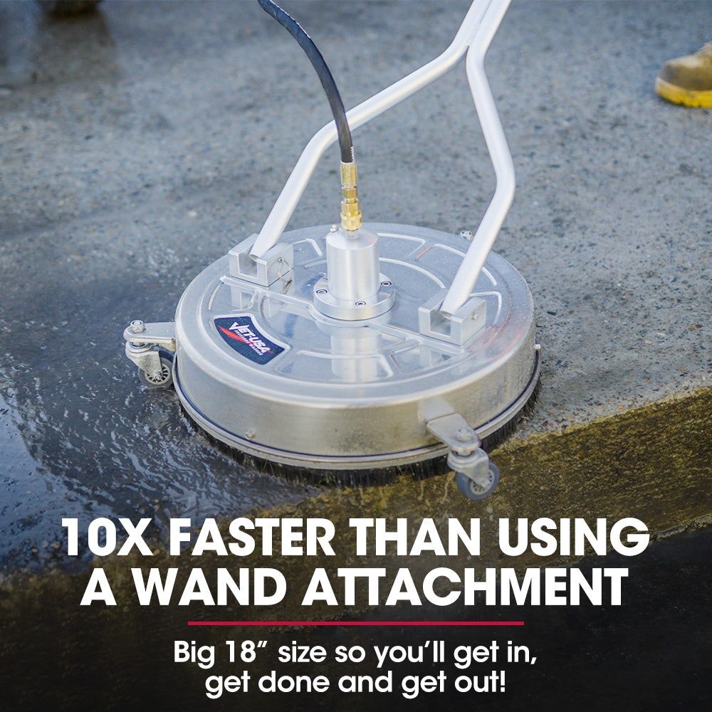 Jet-USA 21" Stainless Steel Pressure Washer Surface Cleaner with Yoke Handlebar, 3/8" Fitting, For Concrete Driveway Patio Floor Price