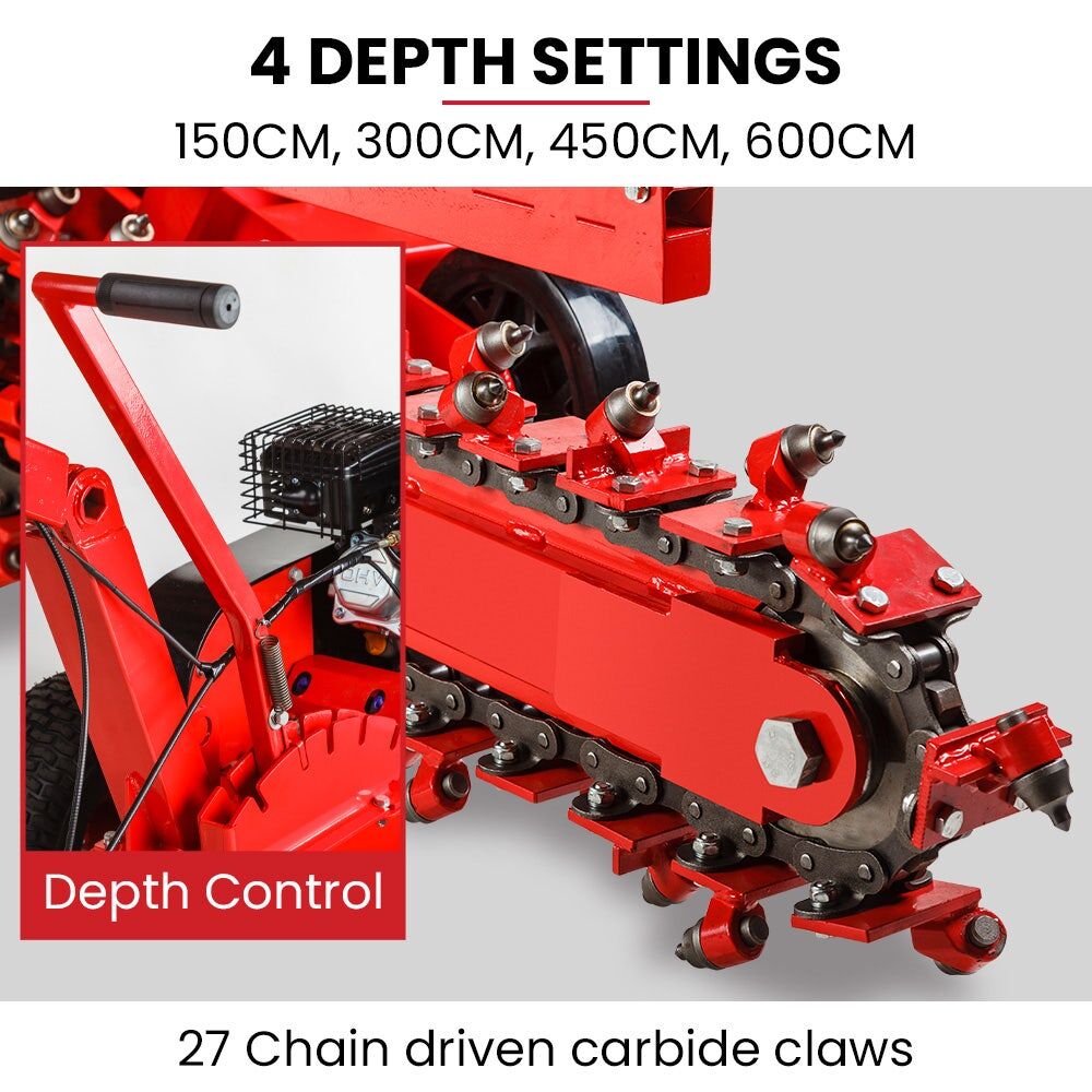 Baumr-AG Trencher 600mm / 24" Trench Ditch Digger 4-stroke Petrol Chain Driven Price