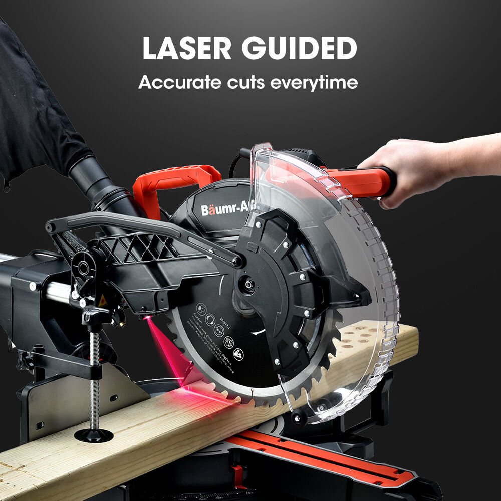 BAUMR-AG 305mm Dual Bevel Sliding Compound Mitre Drop Saw and Adjustable Stand Combo Price